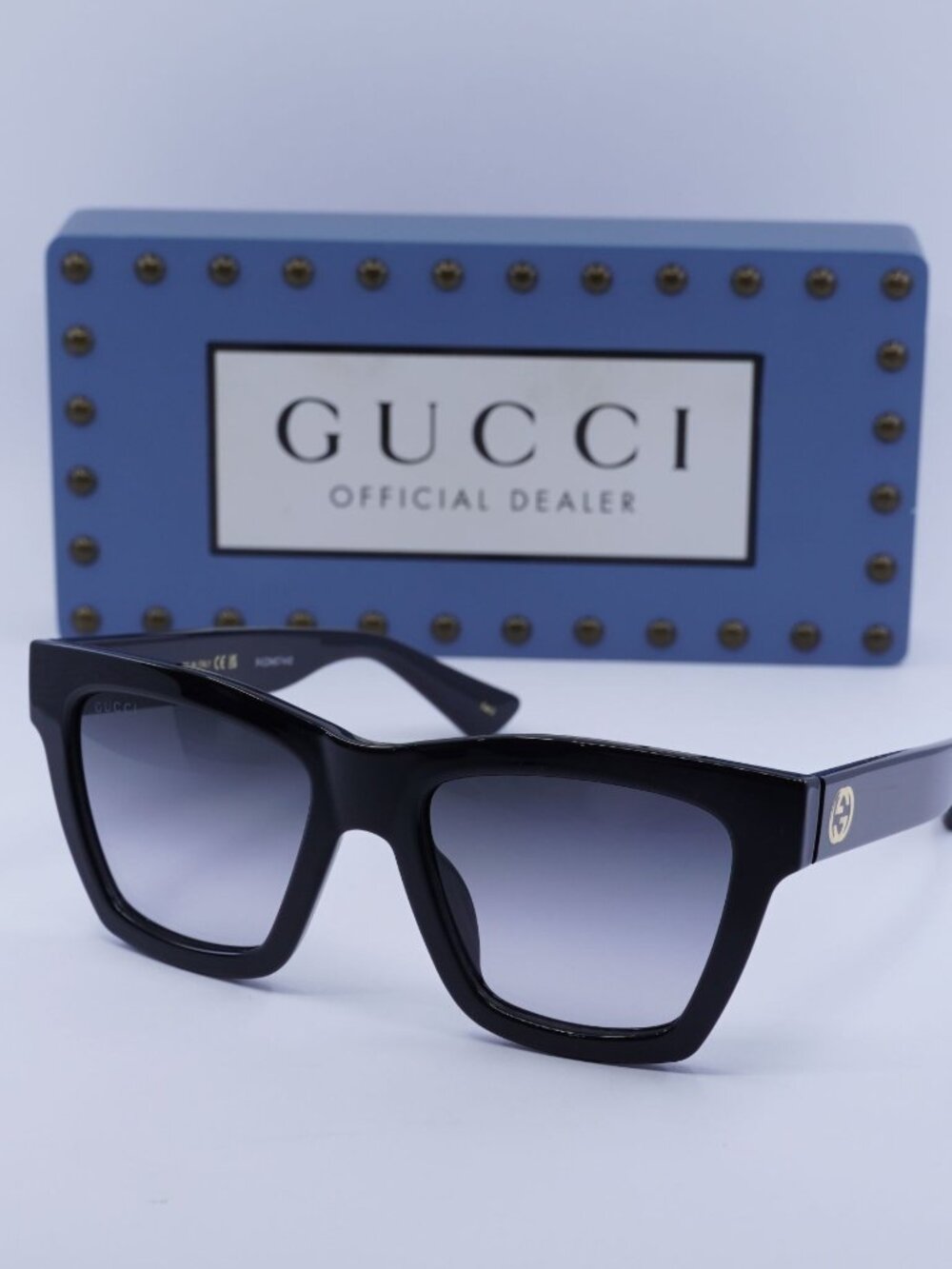 Gucci GG1714S 001 Square Sunglasses - Black / Grey
